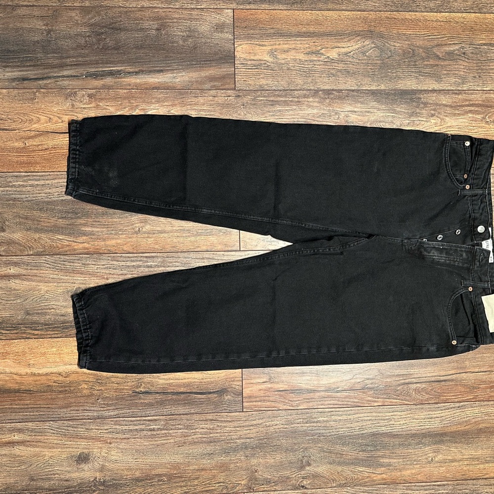 Topman Black Relaxed Jeans with Cropped Fit